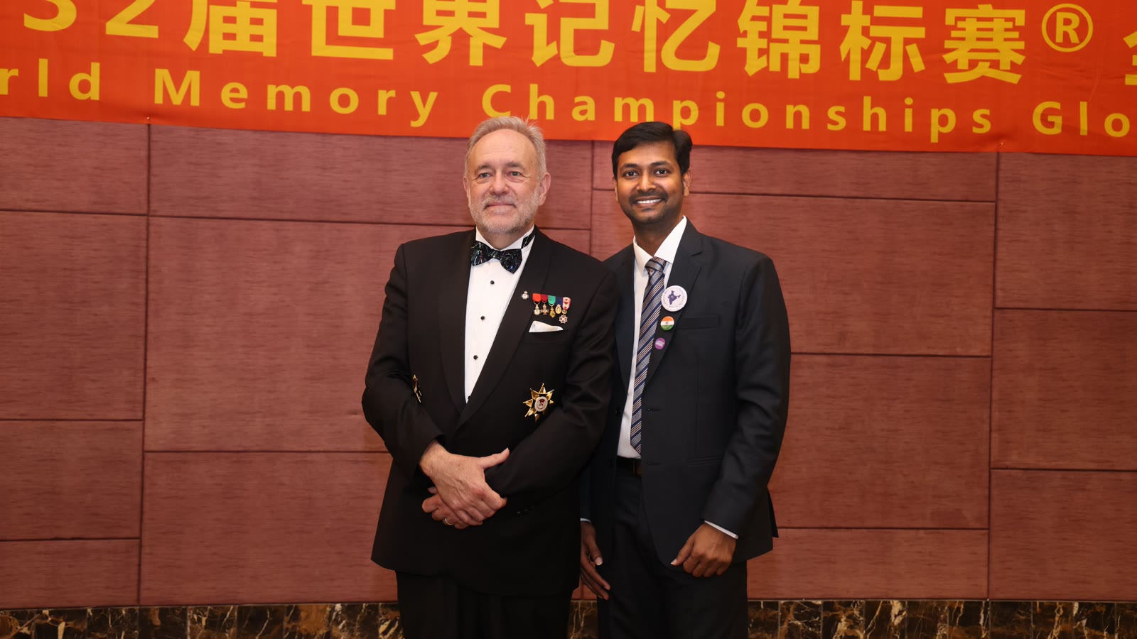 Dr. P Srinivas Kumar, Founder and Director of the Indian Memory Sports Academy, with Marek Kasperski, President of the World Memory Sports Council