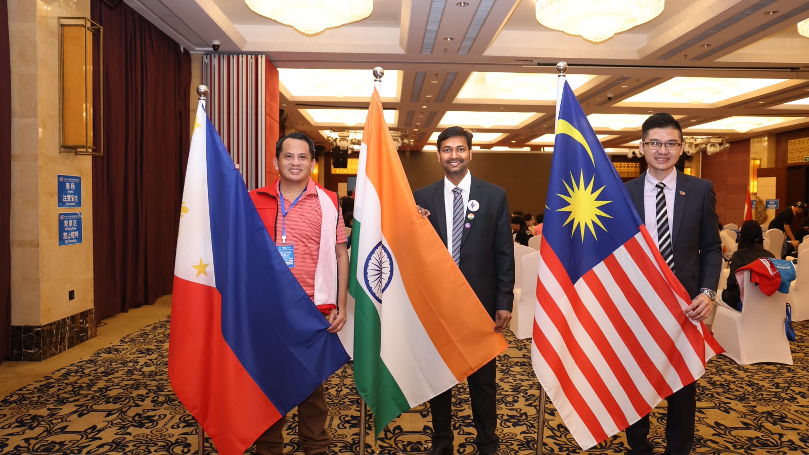 Dr. P Srinivas Kumar, Founder and Director of the Indian Memory Sports Academy, with the heads of the Malaysian and Philippine memory sports associations