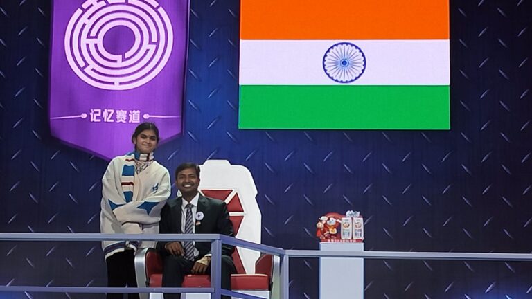 Dr. P Srinivas Kumar on the set of the Super Brain memory television programme in China