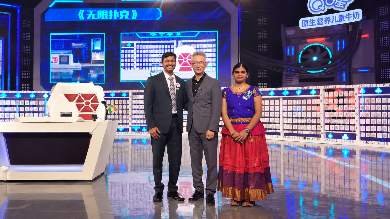 Dr. P Srinivas Kumar representing India on the Super Brain memory challenge stage in China