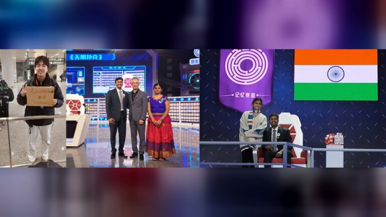 The Indian team on the Super Brain television show in Nanjing, China