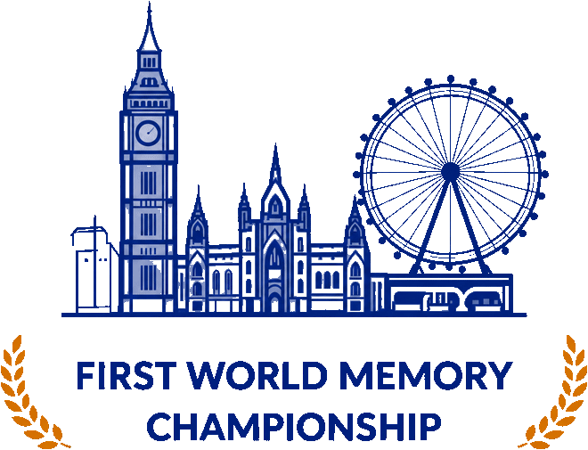 Illustration of the London skyline marking the first World Memory Championship in 1991