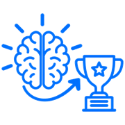 Scoring stage icon: brain and trophy
