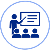 Training icon: a trainer teaching a class at a board