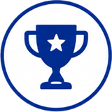 Trophy icon representing the Compete stage of memory sport training