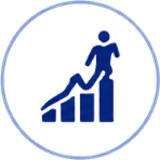 Rising bar chart with an athlete, representing the growth of national memory competition