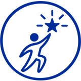 Figure reaching for a star, representing inspiring the next generation of Indian memory athletes
