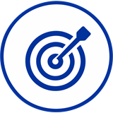 Target and dart icon representing one continuing vision for Memory Sport in India