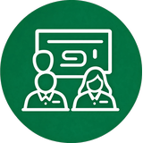A presentation icon representing memory workshops