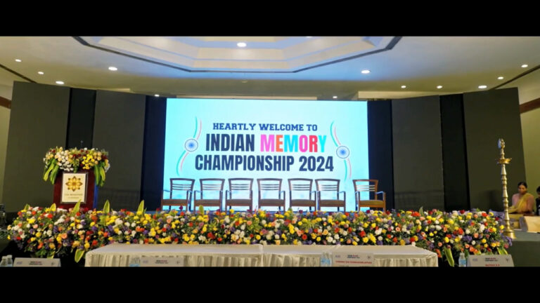 Stage of the Indian Memory Championship 2024, hosted by the Indian Memory Sports Academy
