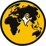 Globe icon with India highlighted and marked by a location pin