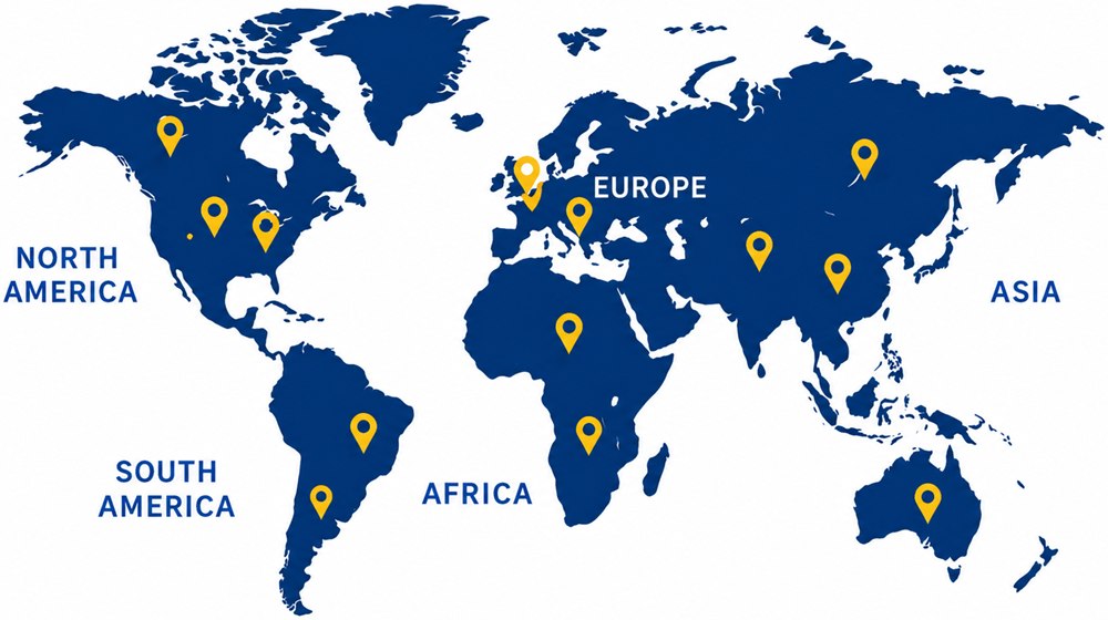 World map of memory sport around the world