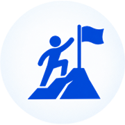 Climber planting a flag on a summit, for Challenge Yourself