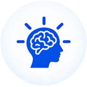 Head with a glowing brain, for Build Concentration