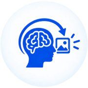 Brain retrieving a picture, for Develop Recall