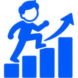 Person climbing rising bars, for Improve