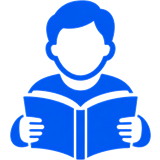 Person reading a book, for Learn